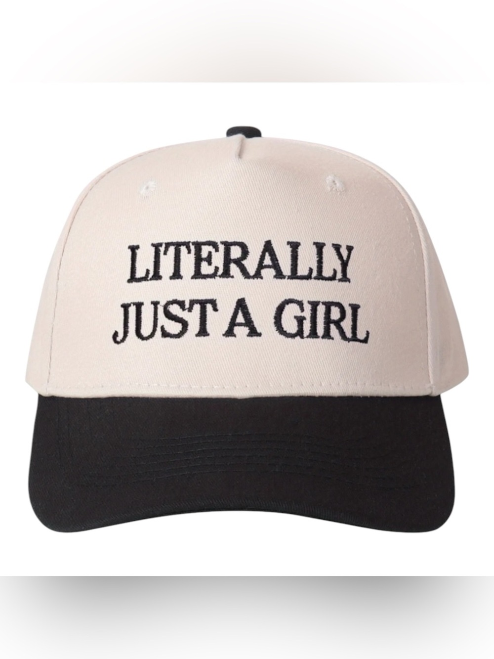 Zenana Literally Just A Girl Embroidery Two Tone Trucker Hat NEW